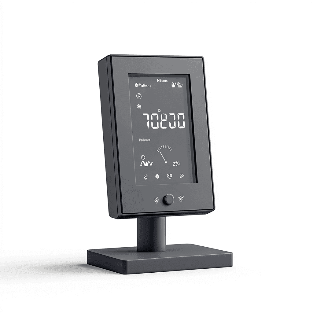 Ein digitales Thermometer mit digitaler Anzeige und Alarmfunktion für Über- und Unterschreitungen des gewünschten Temperaturbereichs.