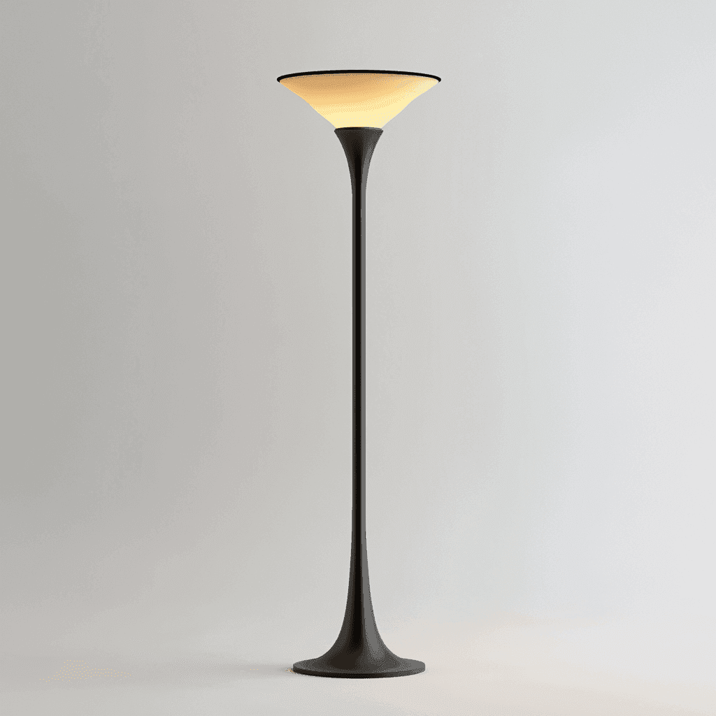 Lampe mit Leuchtkörper und Reflektor auf einer Oberfläche.