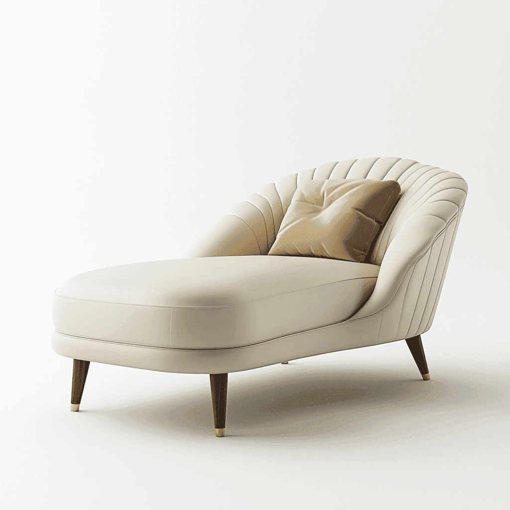 Elegantes, weißes Sofa mit Kissen und dunklen Holzelementen im klassischen Stil wirkt sehr komfortabel.